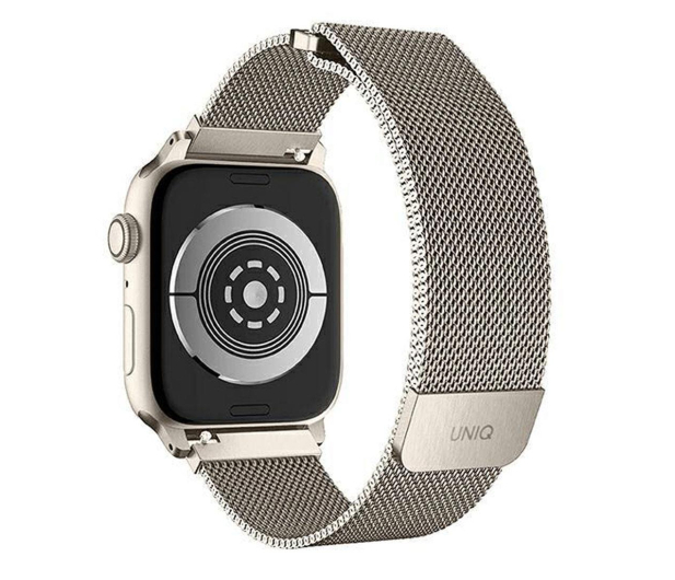 Uniq Pasek Dante Apple Watch Series 1/2/3/4/5/6/7/8/9/SE/SE2 38/40/41mm Stainless Steel starlight - 1082140 - zdjęcie